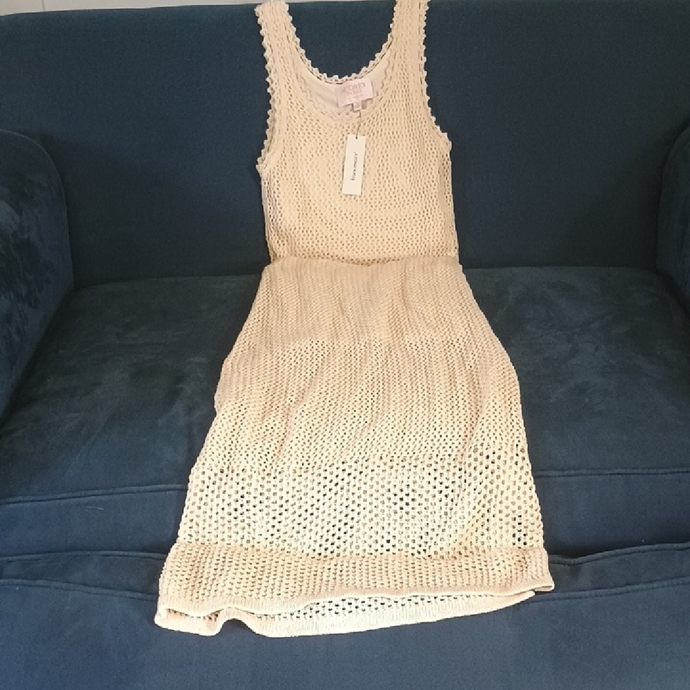 Francesca's Collections Cream Knit Midi Dress